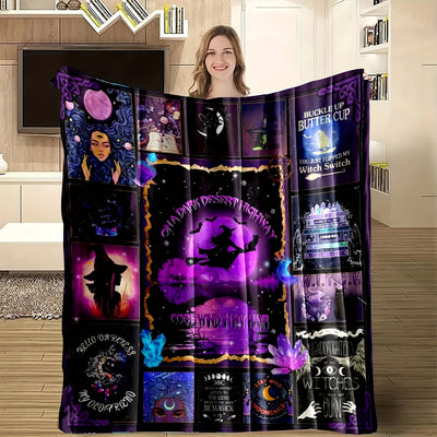 Witch-Inspired All-Season Blanket: Stay Cozy in Style for Halloween and Beyond