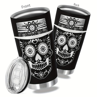 20oz Day of the Dead Stainless Steel Tumbler: Stylish and Insulated Travel Mug for Halloween Gifts