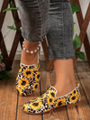 Stylish and Comfortable Women's Leopard Sunflower Print Flat Shoes: Casual Slip-On Shoes with Lightweight Features for Ultimate Comfort - Temu