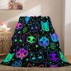 Cute Cartoon Witch Cat Print Blanket: Stay Cozy and Stylish!