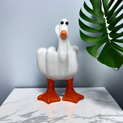 Lucky Duck Hand Gesture Statue: A Creative Garden and Christmas Decoration