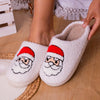 Cozy Cartoon Santa Claus Print Slippers: Cute and Warm Home Shoes for Christmas