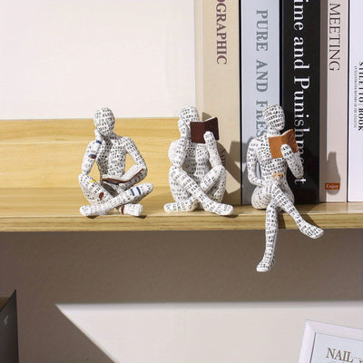 The Enlightened Reader: Resin Reading Women Sculpture for Home, Study Room, and Garden Decor