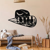 Rustic Charm: Cowboy Hat Metal Wall Art - Perfect Farmhouse Room Decor for a Home with Style