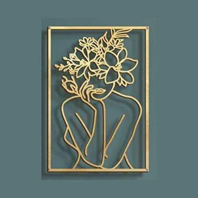 Infuse artistry into any space with this unique metal sign decor. Featuring a detailed silhouette of a female body with abstract line art, this metal sign is an elegant way to enhance any wall. Its high-quality craftsmanship provides an exquisite visual experience.