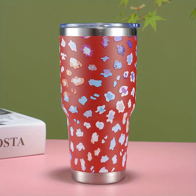 30oz Colors Leopard Stainless Steel Thermal Tumbler, Stanly Car Cups, Portable Drinking Cups, For Car, Home, Office, Summer Drinkware, Travel Accessories, Home Kitchen Items, Birthday Gifts