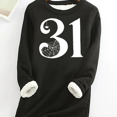 Halloween Number Spider Print Sweatshirt: A Spooky and Stylish Addition to Your Wardrobe