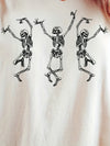 Halloween Crew Neck T-Shirt with Skeleton Print, Casual Short Sleeve T-Shirt For Spring & Summer, Women's Clothing