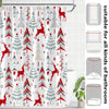 Abstract Christmas Tree Reindeer Winter Snowflakes Shower Curtain: Festive Bathroom Decoration for the New Year