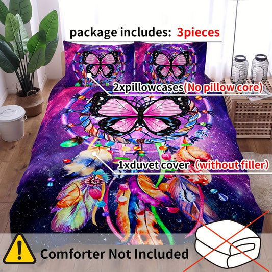 Dream Catcher Print Duvet Cover Set: Transform Your Bedroom with Comfort and Style - 1*Duvet Cover + 2*Pillowcase, Without Core
