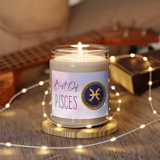 Love Pisces Gift, Best Of Zodiac Candle, Zodiac Candle Template, Zodiac Candle Gift, Soy Candle 9oz CJ45