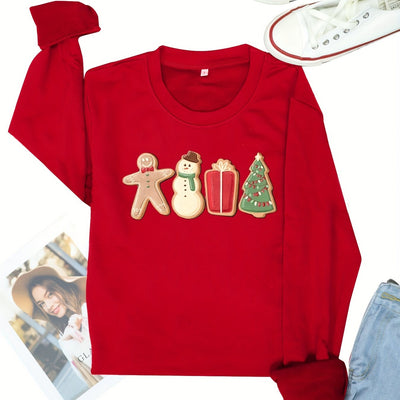 This Christmas Elements Print Crew Neck Sweatshirt is the perfect addition to any woman's casual winter wardrobe. It's made with luxurious soft fleece fabric that will keep you warm in style.