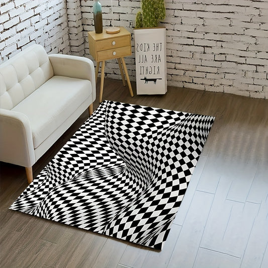 This 3D Vision Crystal Velvet Area Rug is the perfect addition to any living room, bedroom, game room, dormitory, or teenage room. Made with non-slip, thickened memory sponge and stain-resistant material, the carpet is both waterproof and anti-oil soft, making it ideal for everyday use. Machine washable for added convenience.