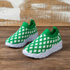 Stylish and Trendy Green Plaid Chunky Sneakers: Lightweight and Comfortable Outdoor Sport Shoes for Women