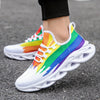 Stride in Style with Rainbow Slip-On Blade Sneakers: Odor-Resistant, Lightweight, and Breathable Athletic Shoes for Men