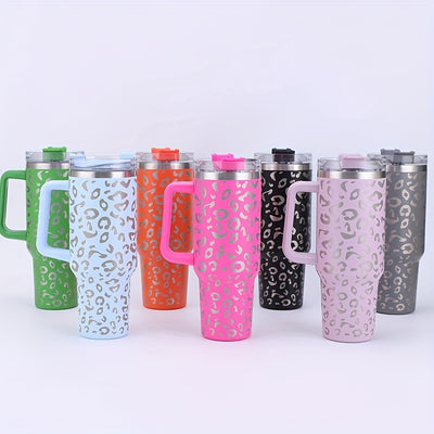 40oz Leopard Steel Water Bottle, Leakproof, Insulated, and Perfect for Outdoor Activities - The Perfect Gift for Any Occasion!