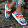 Colorful Rainbow Canvas Slip-On Loafers for Women - Comfortable and Stylish Casual Walking Shoes