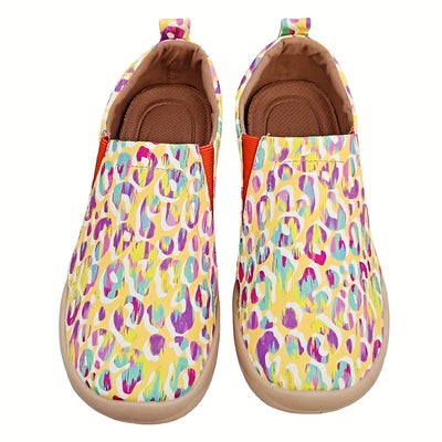 Walk in Style with Women's Colorful Print Canvas Shoes - Fashionable, Comfortable Slip-On Sneakers for Casual Walking