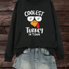 Funny Turkey Slogan Print Plus Size Casual Sweatshirt: Comfort and Style for Fall/Winter