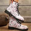 Spooky Chic: Women's Skull Pattern Combat Boots - Casual Halloween Lace-Up Ankle Boots