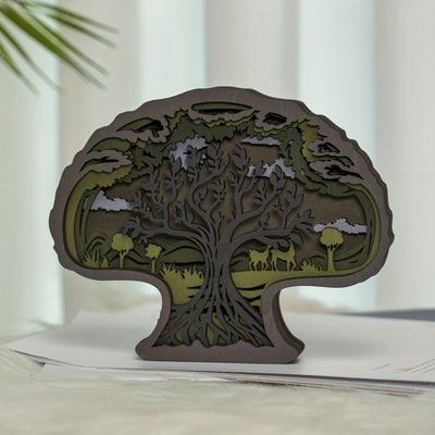 Elevate Your Decor with the Tree of Life 3D Wooden Art Carving: The Perfect Holiday Gift and Artistic Night Light