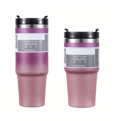 30oz Glitter Coloful Tumbler With Lid And Straw, Shiny Vacuum Water Cups, Summer Winter Drinkware, Travel Accessories