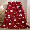 Cozy Halloween Cartoon Skull Throw Blanket: Spooky Fun for Kids and Adults