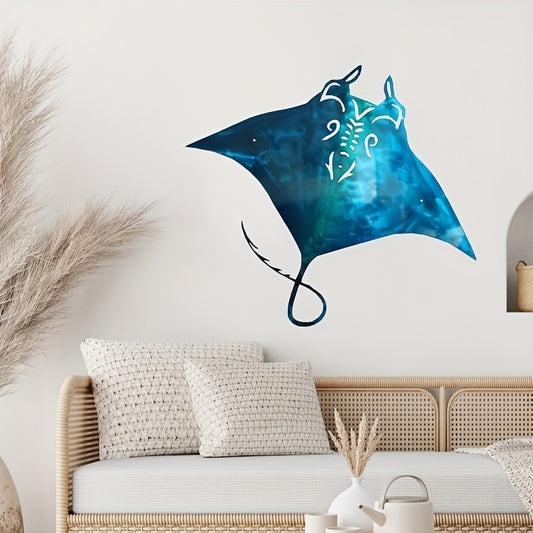 This metal manta ray wall decor is sure to be a showstopper in any beach house. Easily mountable and made of durable metal, this unique coastal decor piece will be a timeless addition to any wall.