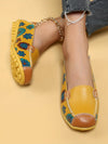 Stylish Women's Casual Yellow Flat Shoes with Flower Patterns: Lightweight and Comfortable Low Top Design