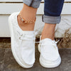 Stylish Women's Canvas Shoes with White Floral Print - Lightweight and Comfortable and Stylish Outdoor Shoes
