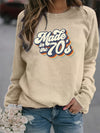 Made in the 70's Print Graphic Pullover Women's Sweatshirt - Long Sleeve Crew Neck Casual Sweater for Spring & Fall