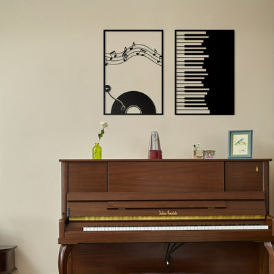 Metal Art Music Wall Decor: Striking Black Line Drawings for Modern Home Decoration