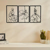 Modern Minimalist Metal Art Wall Decor: Abstract Line Drawing Female Dancers - Elegant and Chic Art Piece for Any Room