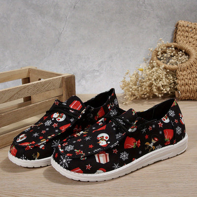 Christmas Delight: Colorful Patterned Casual Walking Shoes for Lightweight Festive Style