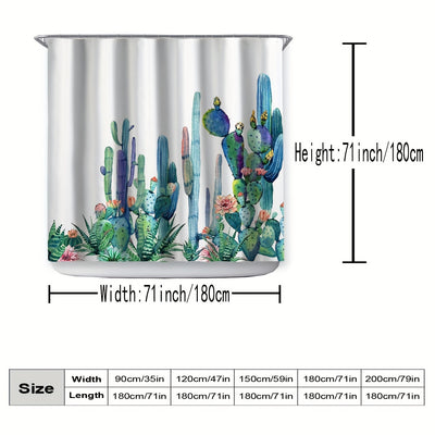 Watercolor Cactus Shower Curtain: Enhance Your Bathroom with Vibrant Cactus Flowers