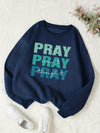 Color Pray Letter Print Thermal Sweatshirt: Stylish and Comfy Women's Casual for Spring and Fall