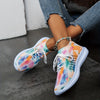 Express Your Vibrant Style with Women's Colorful Print Soft-Soled Running Shoes