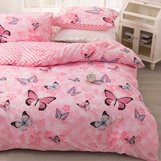 Transform your bedroom into a stylish oasis with our Fluttering Elegance duvet cover set. Featuring a vibrant butterfly and flower print, this 3-piece set adds a touch of elegance to any room. Made with high-quality materials for durability and comfort. Elevate your sleep experience with this stunning duvet cover set.