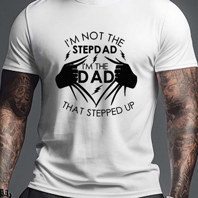 Dapper Dad: Men's Stylish Pattern Print T-Shirt - Comfy & Chic, Perfect for Summer Outdoor Adventures