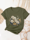 Floral Finesse: Casual Short Sleeve T-Shirt for Spring-Summer - Women's Fashion