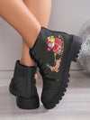 Women's Comfortable Santa Claus Print Short Boots: Festive and Fashionable Christmas Ankle Boots