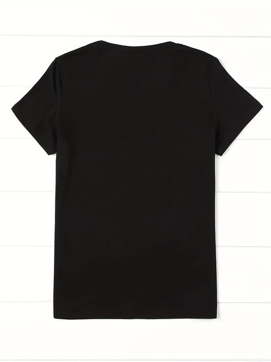 Hello 2024: Women's Casual Crew Neck Short Sleeve Print T-Shirt