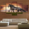 Horse Power in Motion: 5pcs Unframed HD Galloping Horse Printed Canvas Paintings for Stunning Wall-mounted Art Decor