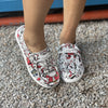 Stylish and Festive: Women's Christmas Pattern Canvas Shoes - Slip On Lightweight Shoes for Casual and Outdoor Comfort