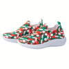 Festive Comfort: Christmas Print Non-Slip Running Shoes for Heightened Wear Resistance and Ultimate Comfort