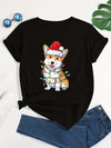 Cute and Casual: Corgi Print Crew Neck T-Shirt - A Perfect Spring/Summer Women's Fashion Staple!