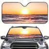 Protect your car from sun and heat with this stylish Seaside Sunset Scenery Car Windshield Sunshade. This sunshade features a beautiful seaside-inspired design, helping to block out up to 95% of UV rays, reduce interior temperature, and protect upholstery and dash. Keep your car cool with style!