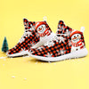 Festive Comfort: Christmas Snowman Plaid Pattern Soft Sneakers for Casual Versatile Style and Lightweight Running