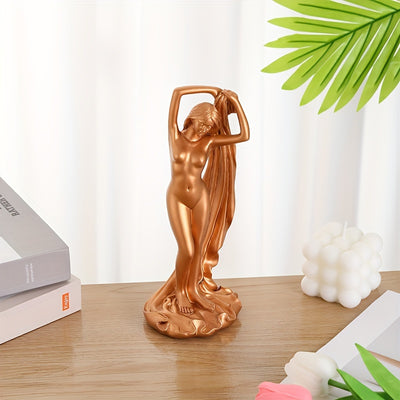 Golden Yoga Goddess Ornament: Exquisite Statue for Elegant Home and Office Décor