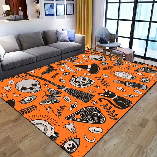 Add some magic to your living space with this Enchanting Witch and Wizard Halloween Area Rug. This durable, waterproof rug is non-slip and machine washable, making it ideal for both indoor and outdoor décor. Enjoy enhanced safety and a beautiful design for your home this Halloween.